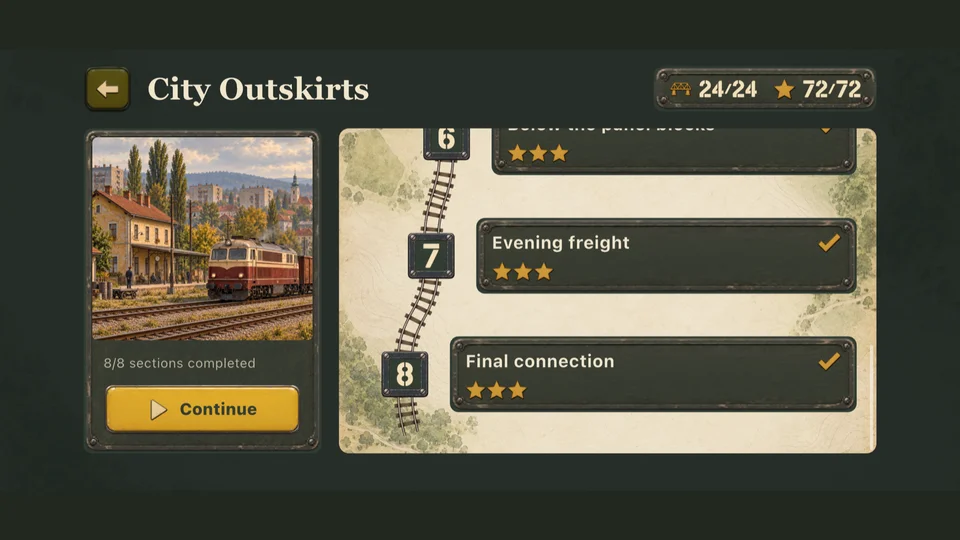 Railspan level selection map